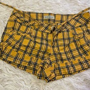 Super Cute Short Yellow Plaid Paris Blues Shorts